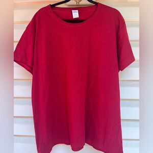 Gildan red short, sleeved, solid cotton T-shirt, unisex, 3XL LADIES, L/XL men